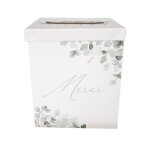 Urne carton merci jardin botanic 21x25cm sauge