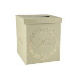 Urne carton merci jolis brins 21x25cm vert sauge