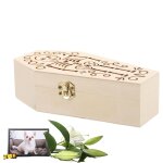 Urne funraire en bois pour chiens cendrier en bois pour chats bote de rangement en forme de cercueil, ...