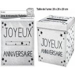 Urne joyeux anniversaire blanche