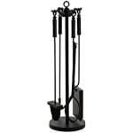 Ustensiles de chemin�e - dkd home decor - noir - acier - 74 x 42 x 21 cm - standard