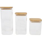 - ustensiles de cuisine - lot de 3 bocaux en verre - botes de conservation - couvercle en transparent ...