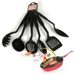 Ustensiles de cuisine antiadhsifs, noir, 6 pices / ensemble, ustensiles de cuisine, cuillre louche ...