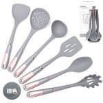 Ustensiles de cuisine en silicone ensemble de 7 pièces ménage suspendu rack frire légumes spatule cuillère ... Ustensiles de cuisine en silicone ensemble de 7 pièces ménage suspendu rack frire légumes spatule cuillère ...