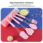 Ustensiles de cuisine en silicone rose, mignon dessin anim queue de poisson, spatule cuillre a soupe ...