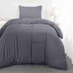 Utopia bedding housse de couette 1 personne 135x200 cm avec 1 taie d'oreiller 50x75 cm (gris) - parure ...