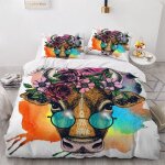 Vache aquarelle housse de couette x imprim�� d animal abstrait parure de lit personnes ado fille enfants ...