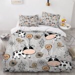 Vache b��b�� housse de couette x imprim�� d animaux mignons parure de lit personnes ado fille enfants ...