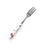 Vaisselle en acier inoxydable avec manche en cramique, cuillre, fourchette, couteau a steak, crme ...