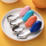 Vaisselle pour b�b�, apprendre a manger, cuill�re courte, fourchette d'alimentation, gadgets, couverts ...