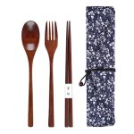 Vaisselle en bois massif trois pièces a long manche vaisselle portable cuillère fourchette baguettes ... Vaisselle en bois massif trois pièces a long manche vaisselle portable cuillère fourchette baguettes ...