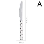 Vaisselle crative en acier inoxydable, poigne a pois, vaisselle occidentale en argent, couteau, fourchette ...