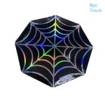 Vaisselle jetable pour f�te d'halloween, vaisselle en toile d'araign�e, assiette, tasse, paille, d�coration ...