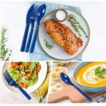 Vaisselle jetable, service de table comprenant 16 couteaux, 16 cuill�res, 16 fourchettes