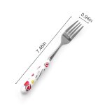 Vaisselle a manche en cramique, cuillre en acier inoxydable, fourchette, couteaux a bords lisses, vaisselle ...