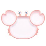 Vaisselle a ventouse en silicone, sous - grille, dessin anim� crabe anti - chute assiette a d�ner pour ...