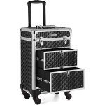Valise de maquillage professionnel mobile, noir