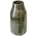 Vase artisanal vert vitrifi� 29 cm