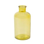 Vase bouteille verre 8. 3x16cm 500ml jaune