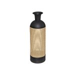 Vase cannage metal et bois 60cm