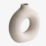 Vase en c�ramique dalita ?18 cm beige cr�me