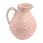 Vase ceramique relief fleur 15. 6x14x18. 5cm rose