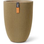 Vase d�ext�rieur capi europe groove nl beige 46 x 58 cm en wpc r�sistant au gel et aux uv