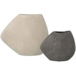Vases d�coratifs - alexandra house living - lot de 2 - c�ramique - blanc et gris - dimensions vari�es ...