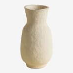 Vase dcoratif fait main en papier mch reynolds beige crme