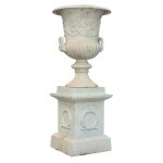 Vase diam. 120xh160 cm avec socle l94xpr94xh128 cm en fonte