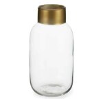 Vase dor� transparent verre