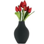 Vase � fleurs artificielles 3d gris haut 20cm plastique d�coratif poire