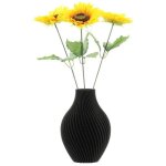 Vase � fleurs artificielles 3d noir haut 16cm plastique d�coratif poire