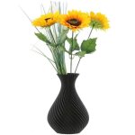 Vase � fleurs artificielles 3d noir haut 16cm plastique d�coratif tasse