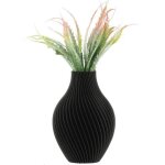 Vase � fleurs artificielles - botle - 20 cm - noir - pla - design contemporain