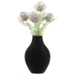 Vase à fleurs artificielles 3d noir haut 25cm plastique décoratif poire Vase à fleurs artificielles 3d noir haut 25cm plastique décoratif poire
