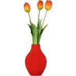 Vase � fleurs artificielles 3d rouge haut 16cm plastique d�coratif poire