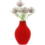 Vase � fleurs artificielles 3d rouge haut 20cm plastique d�coratif poire