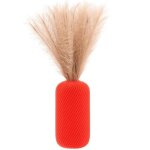 Vase � fleurs artificielles 3d rouge haut 25cm plastique d�coratif cylindre