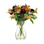 Vase � fleurs d�coratif en verre transparent 2, 4 l - grand vase rustique 25x14 cm pour bouquets - design ...