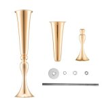 Vases de mariage - duoku - lot de 2 - métal doré - 22 po de haut - design contemporain Vases de mariage - duoku - lot de 2 - métal doré - 22 po de haut - design contemporain