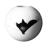 Vase rond en c�ramique chats par dubout