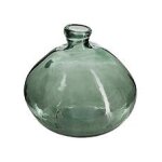 Vase rond en verre recycl? vert kaki h 23 cm