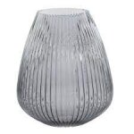 Vase en verre bleu d17. 7 h18cm