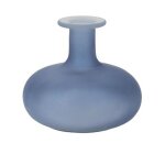 Vase verre depoli emy 12x10cm 470ml bleu orage