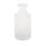 Vase verre strie vintage 6. 8x14. 5cm transparent