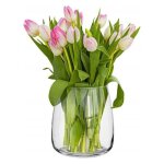 Vase en verre trend for home zinnia fait main 22, 7 cm x 19 cm transparent gobelet ouverture 14, 7 cm ...