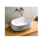 Vasque ovale  poser sans trou ly 46x31x14 cm - -