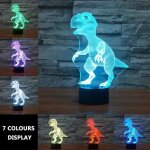 Veilleuse enfant led lampe 3d dinosaure, lampe de chevet enfants 7 couleurs changement lampe ambiance ...