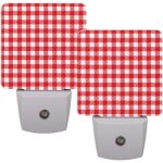 Veilleuses a grille rouge decoratives enfichables avec capteur automatique intelligent, veilleuse led ...